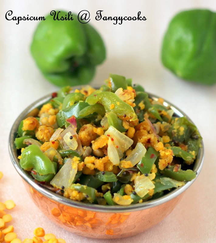 CONCOCTIONS OF A COOKAHOLIC !!! Capsicum Poriyal/Capsicum Usili/Kudai