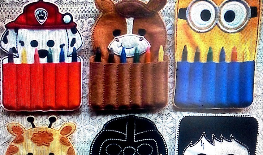 Porta lápis de Feltro com moldes