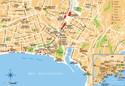 Great tourist map of Nice, France