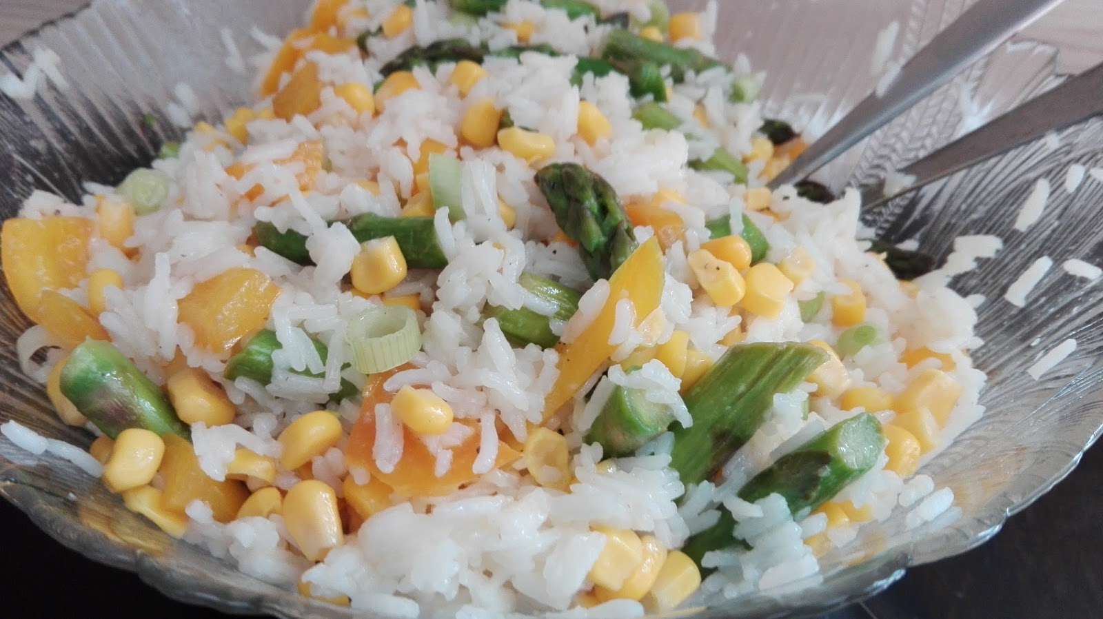 Reissalat mit grünem Spargel - Soni - Cooking with love