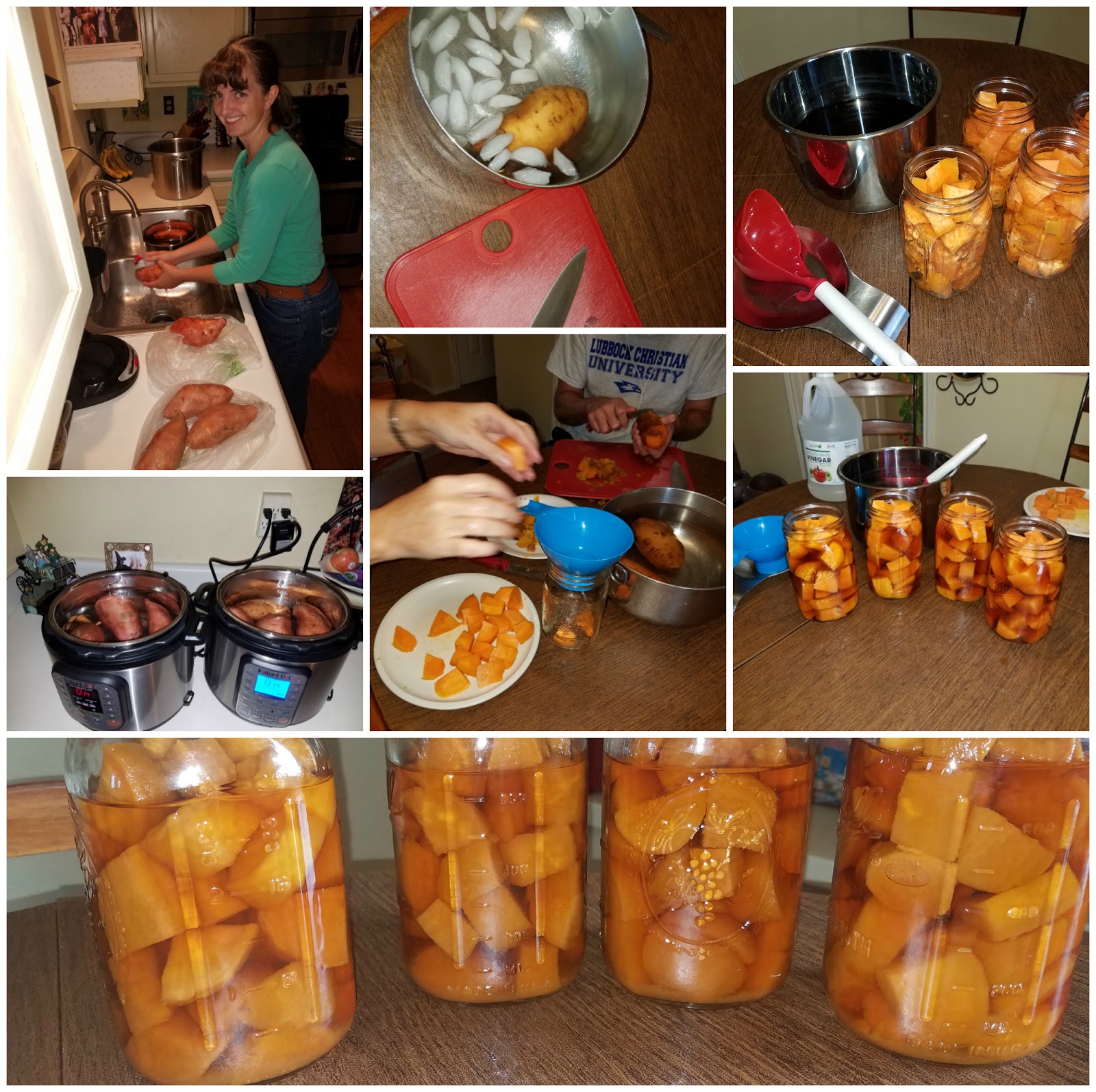 Texas Kirkwoods Canning Sweet Potatoes