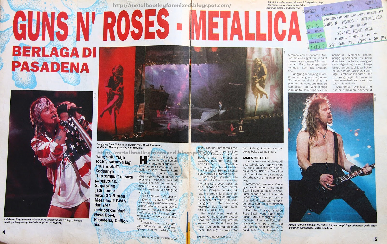 Metal Bootleg Fan Mixed Liputan Concert Guns N' Roses vs Metallica