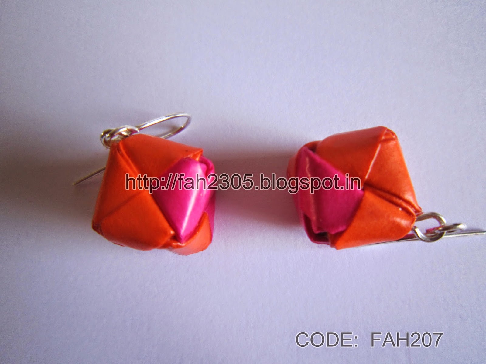 Fah Creations Origami Paper Box Earrings (CODE FAH207)