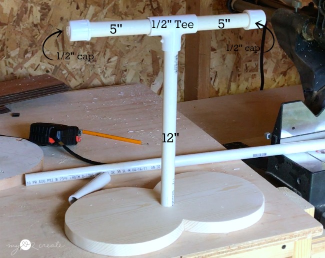 PVC pipe measurements to make a DIY jewelry holder