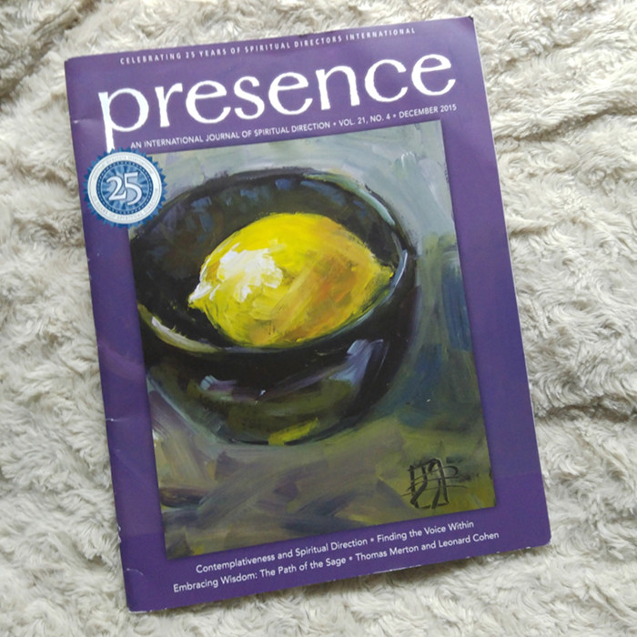 my art on the cover of this magazine Presence Dec 2015