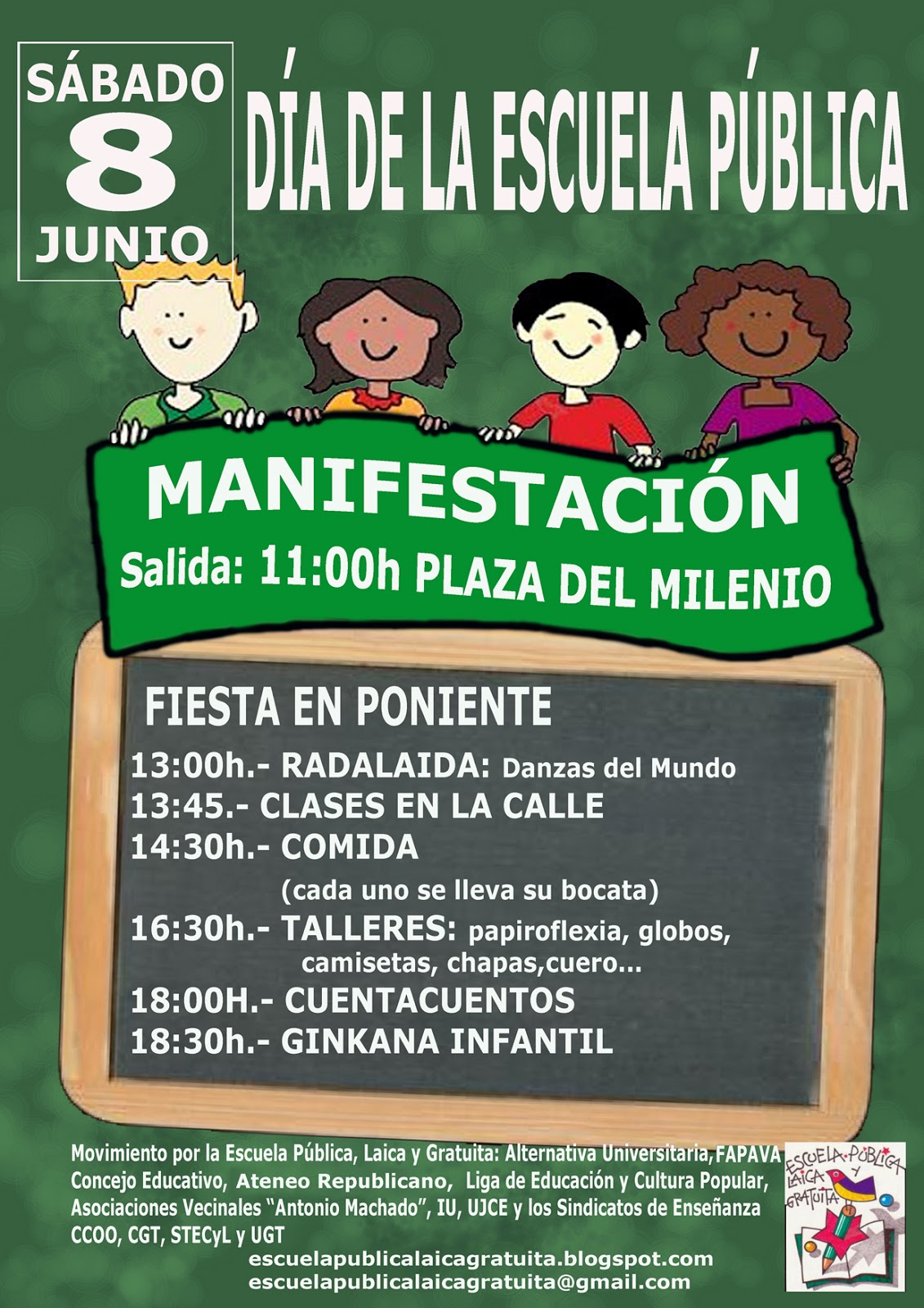 Movimiento Escuela Pública Laica y Gratuita de Valladolid 8 de JUNIO Día de la Escuela Pública Movimiento Escuela Pública Laica y Gratuita de Valladolid 8 de JUNIO Día de la Escuela Pública