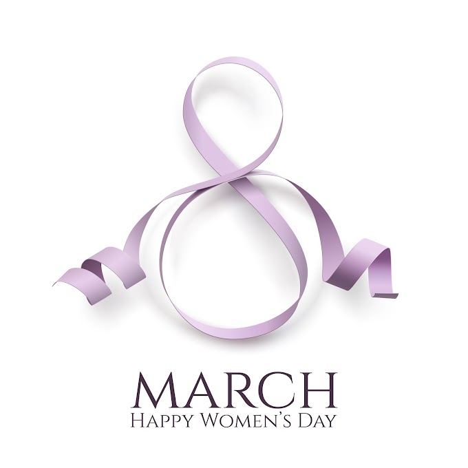 Woman day 8 march women's day card with ribbon free vector