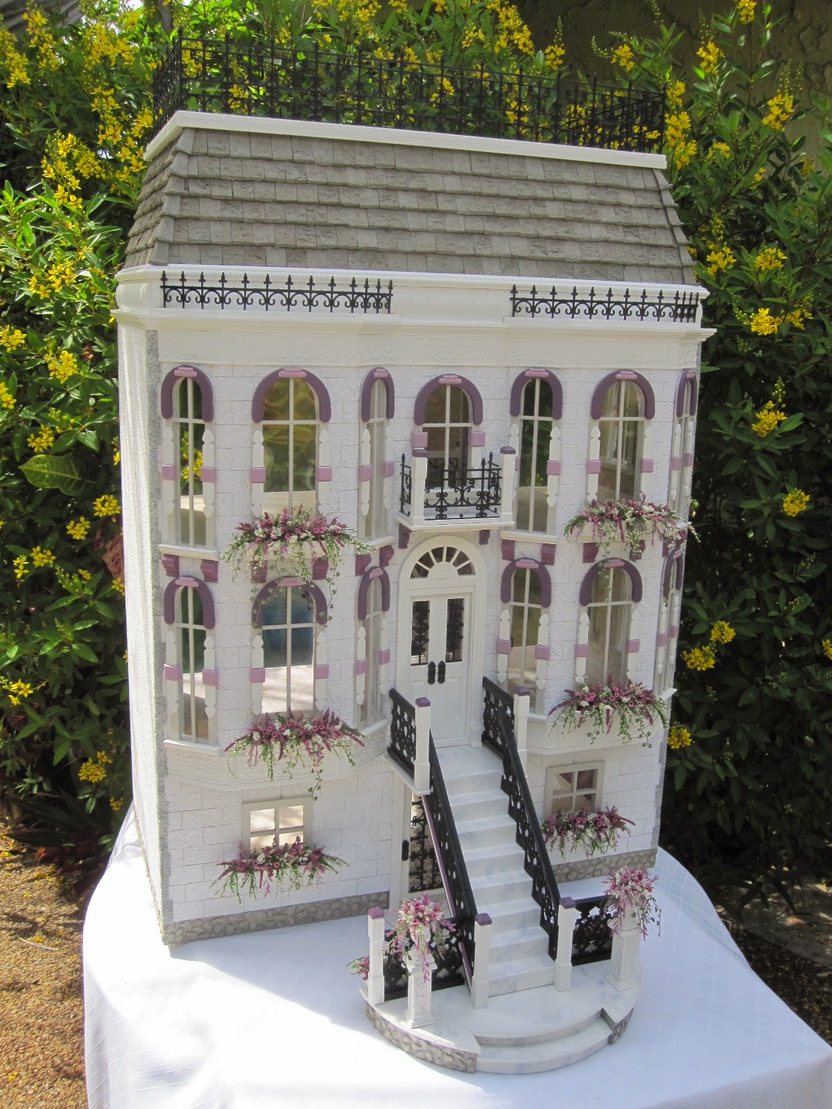 Dollhouses by Robin Carey "The Orchid House" Dollhouse with Shops
