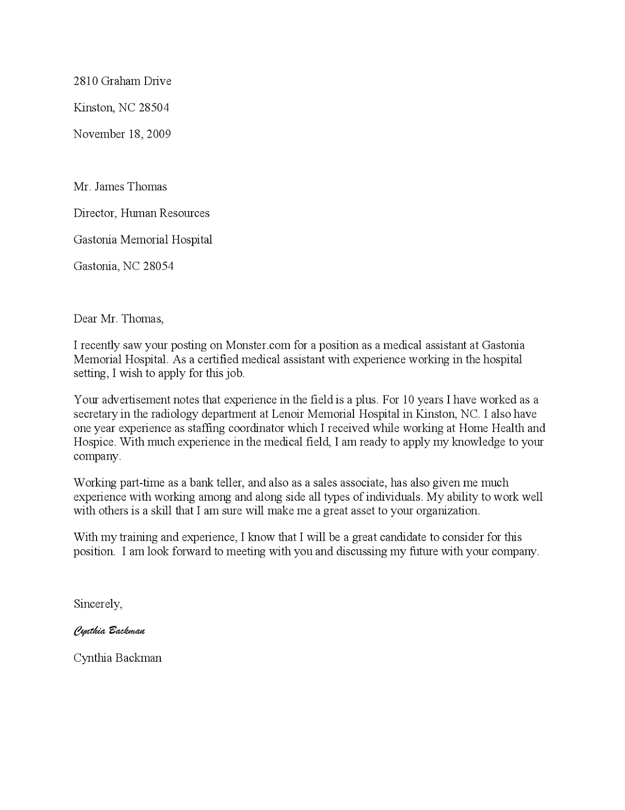 Externship Cover Letter For Medical Assistant The 5 Best Medical Assistant Cover Letters For Externship