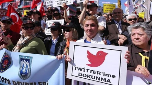demo pemblokiran ban twitter di Turki