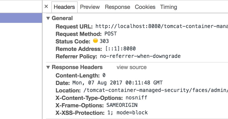 Apache Tomcat Container Managed Security and HTTP Security Headers