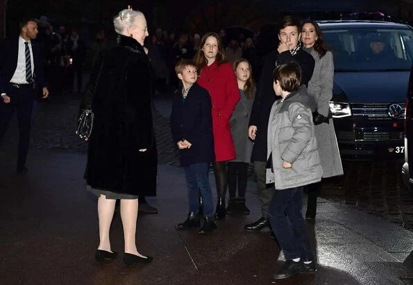 Crown Princess Mary in Massimo Dutti cashmere coat. Princess Marie wore a new Hugo Boss coat. Princess Isabella and Princess Josephine