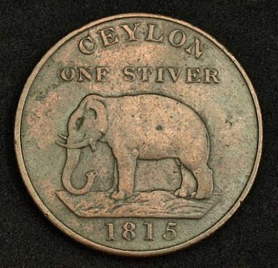 Ceylon, Colonial One Stiver Coin