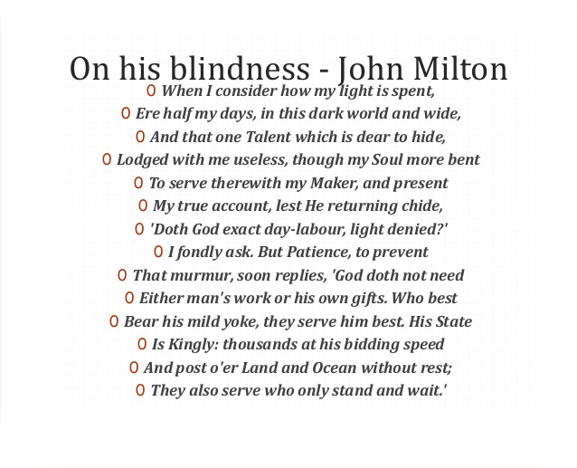 On His Blindness