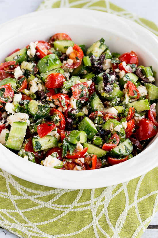 Kalyn's Kitchen® Chopped Tomato and Cucumber Salad with Mint, Feta