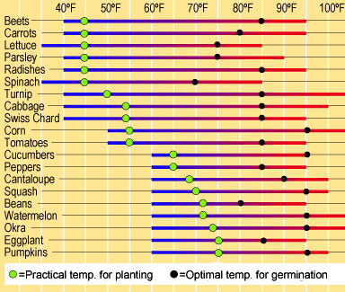 grass seed germination temperature chart