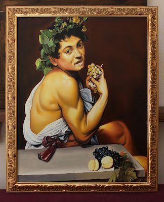 Young sick bacchus (Caravaggio) - oil painting reproduction by Marcello Barenghi