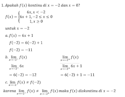 32 Contoh Soal Limit Kontinuitas Dan Penyelesaiannya Kumpulan Contoh Soal