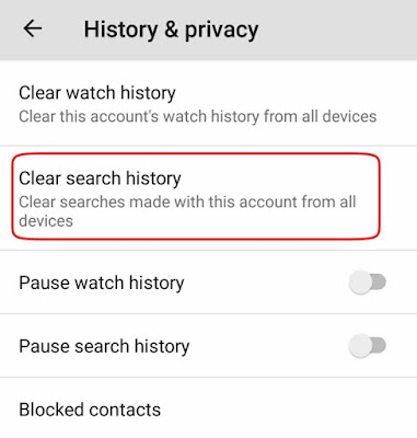 Youtube Search History Delete