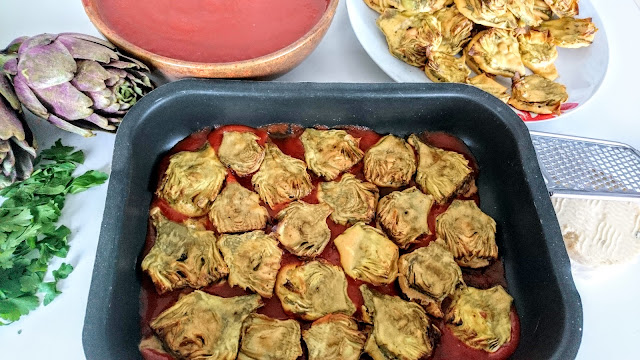 primo strato parmigiana carciofi vegan