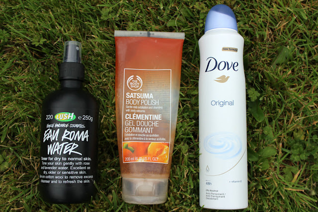 Product Empties Lush Eau Roma Water, The Body Shop Satsuma Body Polish, Dove Original