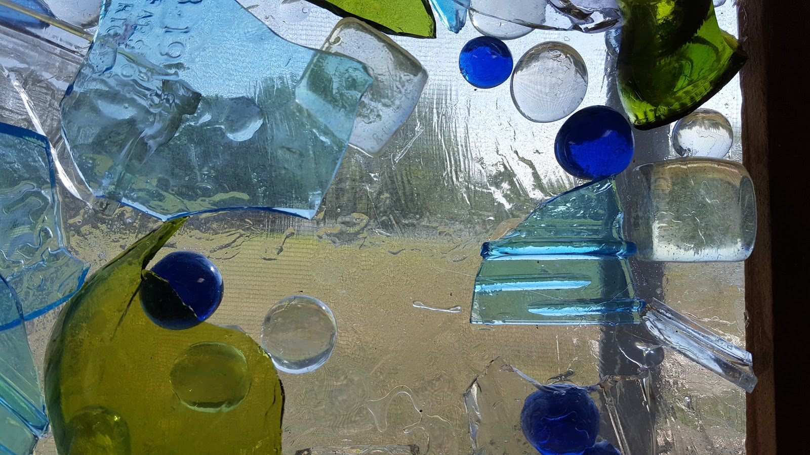 Poor Man's Stain Glass Art aka Broken Glass Mosaic DIY