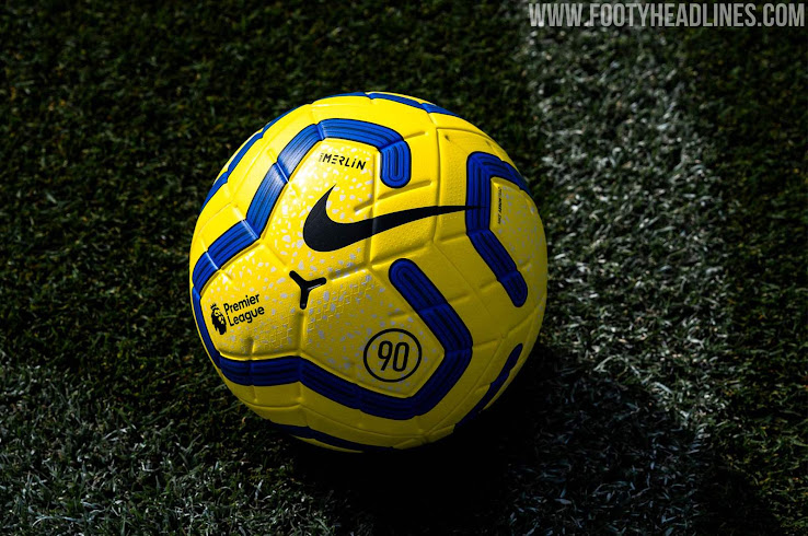 yellow and blue premier league ball