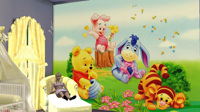 sims 4 winnie the pooh wall sticker,decal and mural download