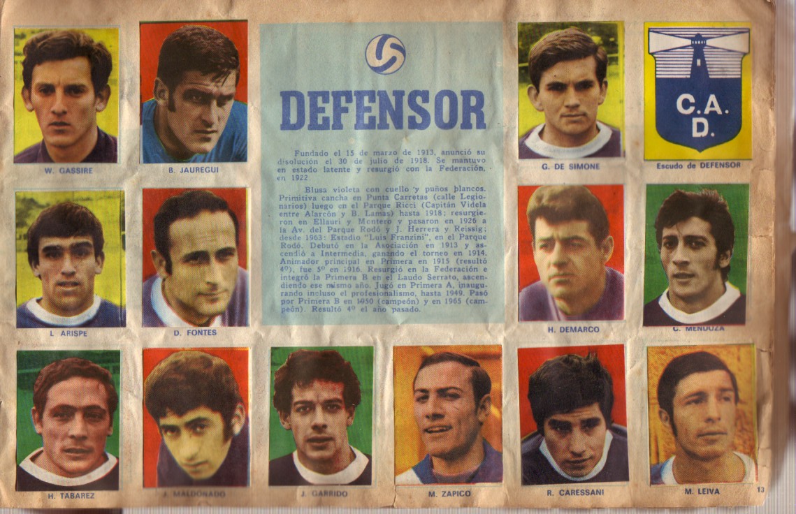 Albums de futbol escaneados Album liga uruguaya 1970 mundo infantil