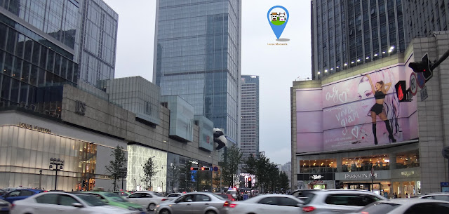 Panda tries to invade a shopping mall in Chengdu downtown Panda tries to invade a shopping mall in Chengdu downtown