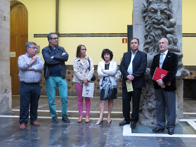 Inauguración de las XXIII Jornadas filatélicas en Gijón. Antiguo Instituto Jovellanos