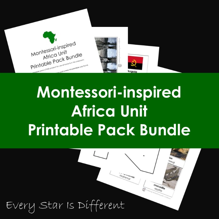 Montessori-inspired Africa Unit Printable Pack Bundle