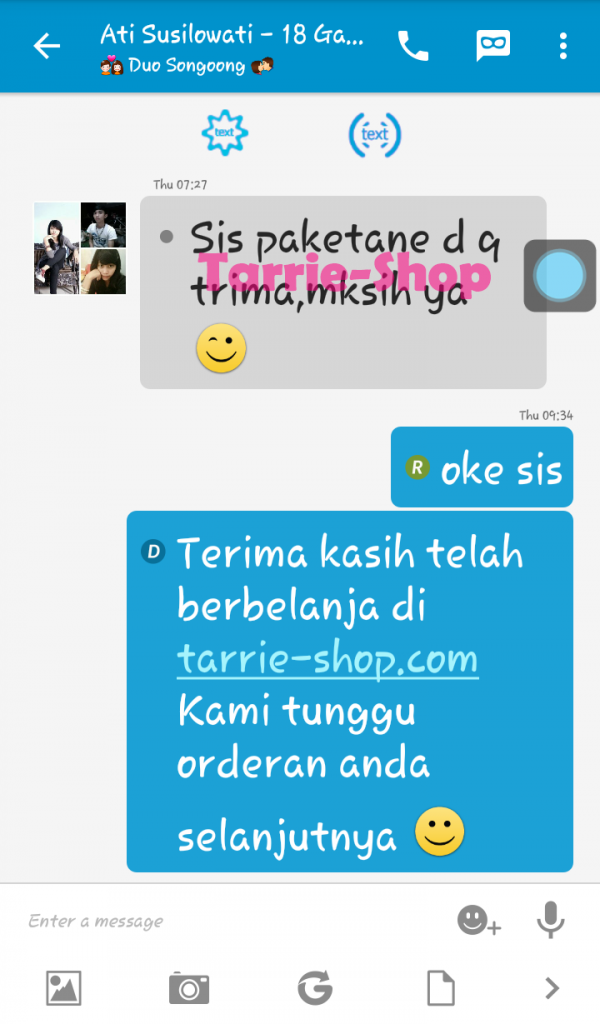 Testimoni Customer Tarrie Shop Testimoni Customer Tarrie Shop