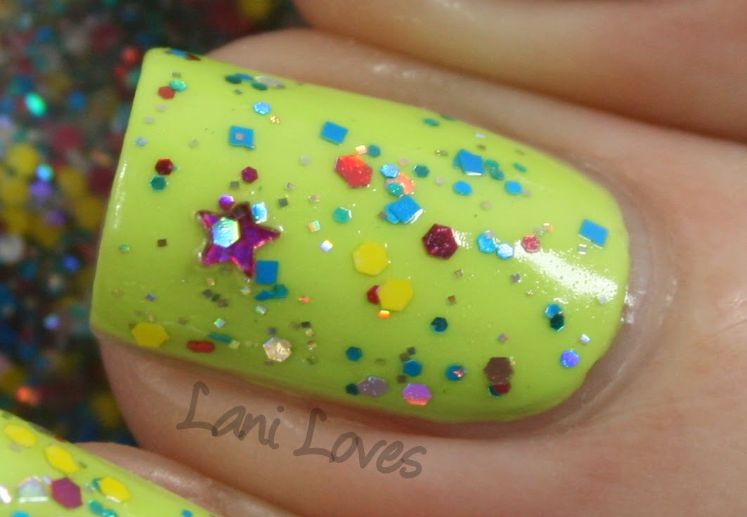 Lime Crime Pastelchio & Star Kin Cravin Mad nail polish swatch