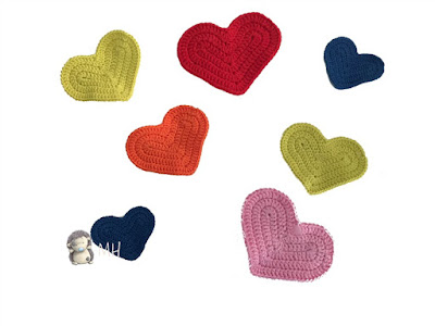 Corazones a crochet