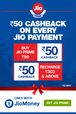 Get Rs.50 Cashback on every JIO Payment