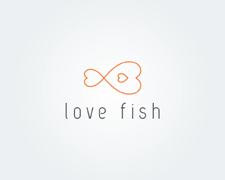 Love Fish  logo design 