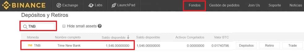 Cómo Comprar Criptomoneda Time New Bank (TNB) Time New Bank (TNB) Enviar desde Binance Coinbase Wallet Monedero Billetera