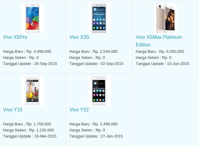 Daftar Harga Hp Terbaru Vivo Juli 2016 Daftar Harga Hp Terbaru Vivo Juli 2016