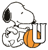 Abecedario Animado de Snoopy Jugando Baloncesto.