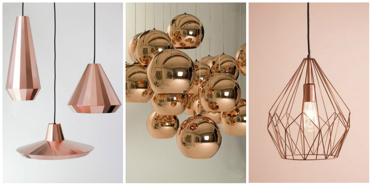 Luminárias rose gold blog Viés Design