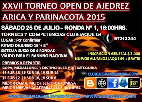 XXVII TORNEO OPEN DE AJEDREZ ARICA Y PARINACOTA 2015