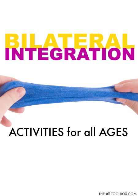 Try these bilateral integration activities and coordination ideas to promote use of both hands together in activities such as handwriting, cutting with scissors and so many other tasks! Try these bilateral integration activities and coordination ideas to promote use of both hands together in activities such as handwriting, cutting with scissors and so many other tasks!