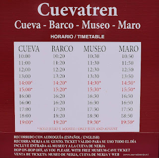 Horarios cuevatren Nerja