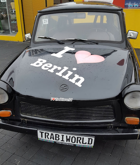 Trabi car Black Trabi car with statement I love Berlin