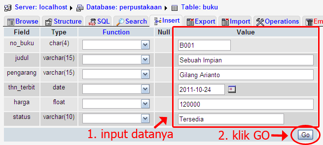 Memasukan Data ke dalam Table di PHPMyadmin | NoteBase