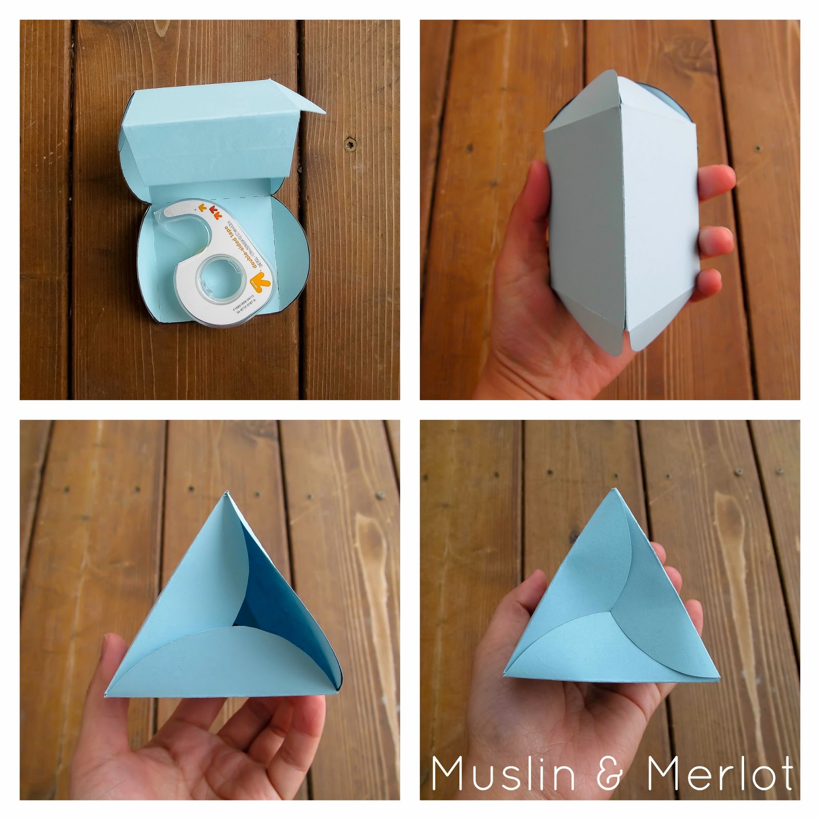 Twirly Triangle Box! - Muslin and Merlot