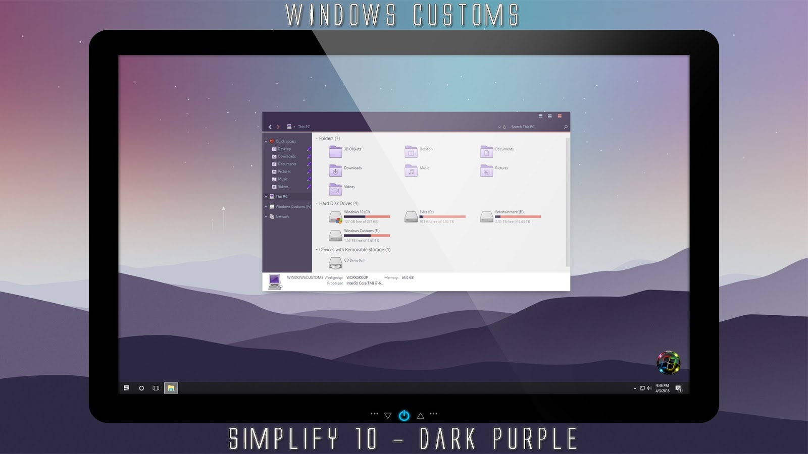 Windows Customs Simplify 10 Dark Purple