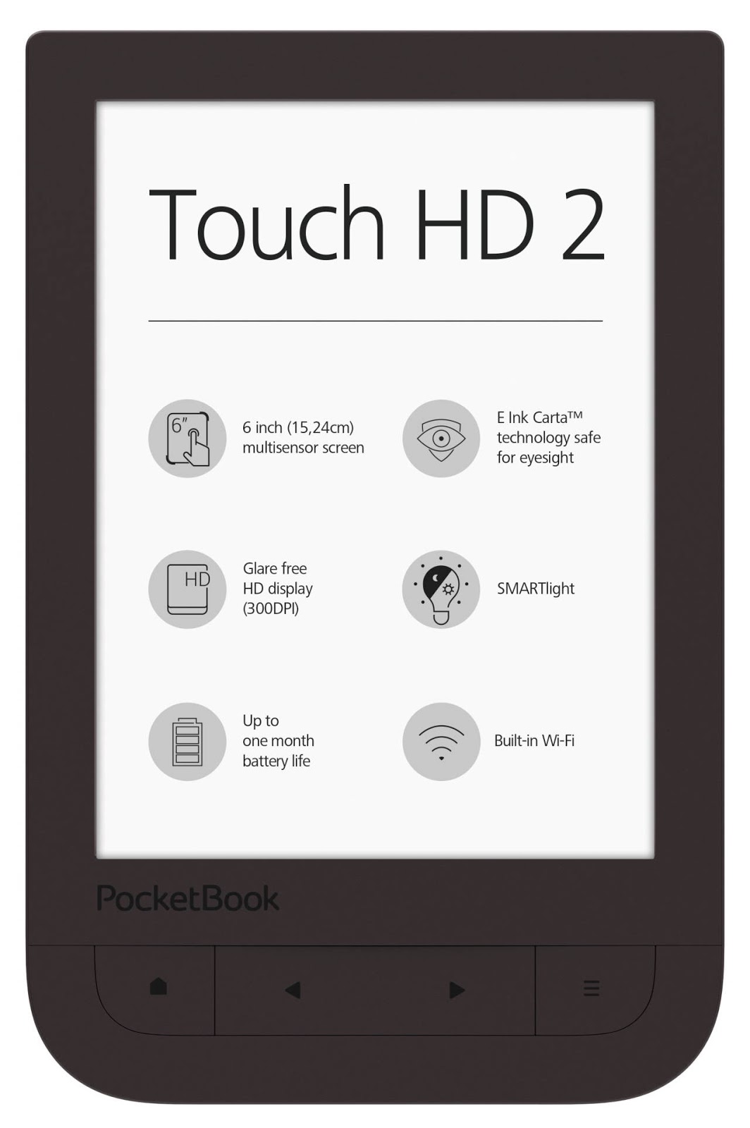 PocketBook Touch HD 2 z brązową obudową i regulowaną barwą podświetlenia