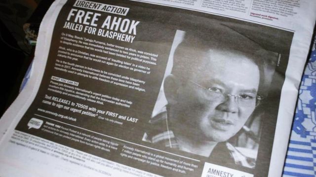 Gak Main Main, Amnesty International Pasang Iklan Bebaskan Ahok di Surat kabar The Guardian, Inggris